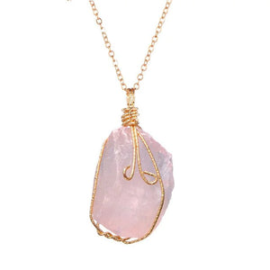 Open image in slideshow, Natural Gemstone Necklace Chakra Stone Pendant Energy Healing Crystal with Chain
