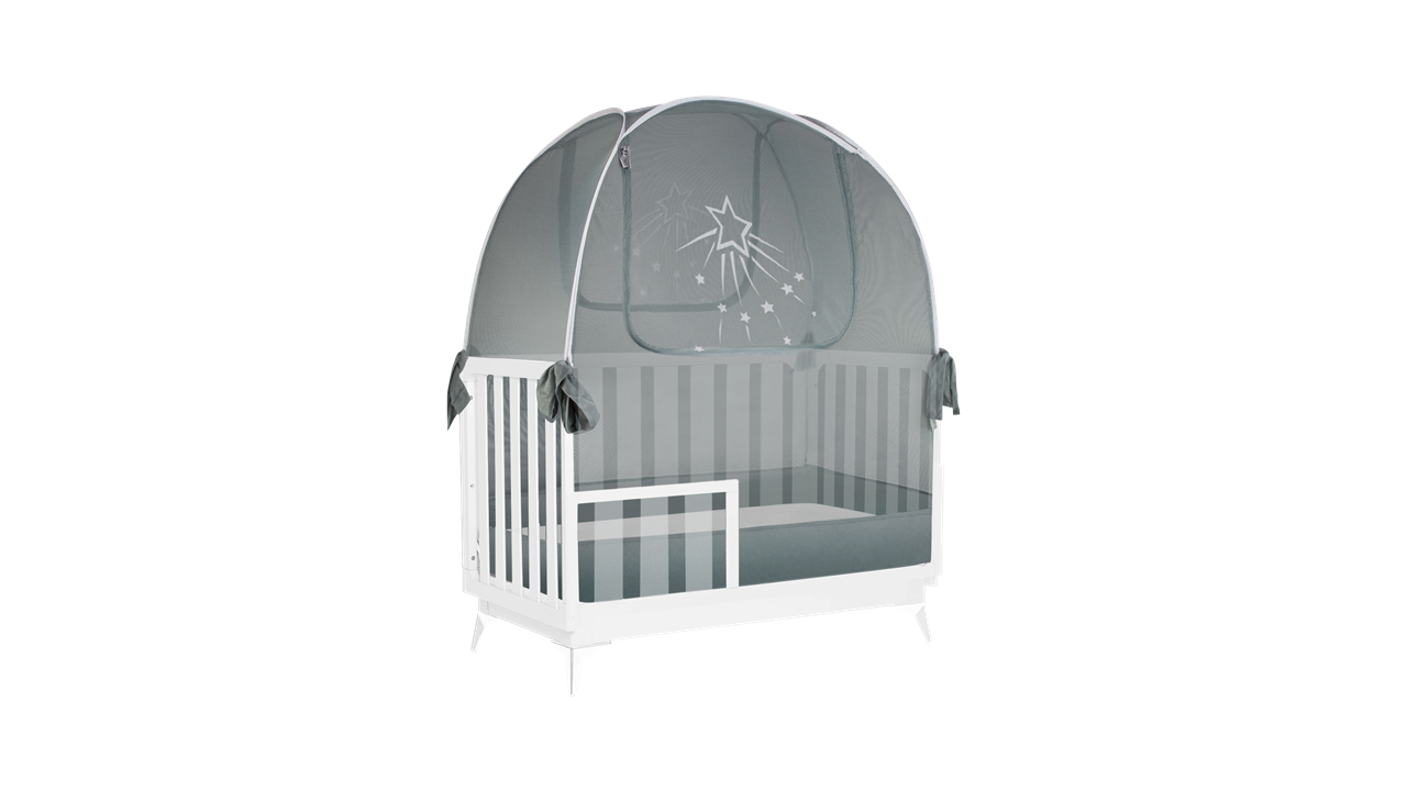 popup baby crib safety net tent to keep baby and toddler from climbing out of the bed